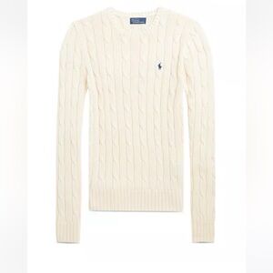 Ralph Lauren Cotton Cable Knit Sweater Cream XL